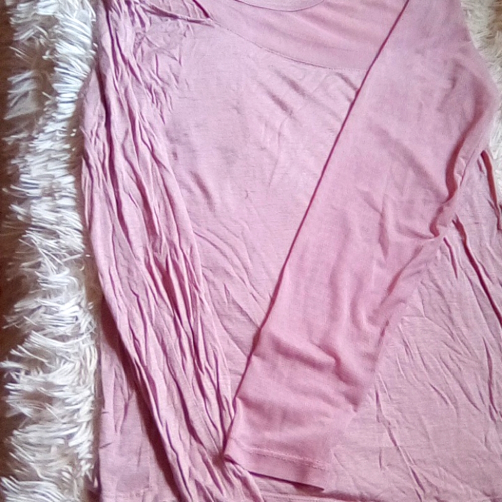 Glitz Light Pink One Mesh Arm Rayon Shirt With Mesh At Bust With Hole For Design